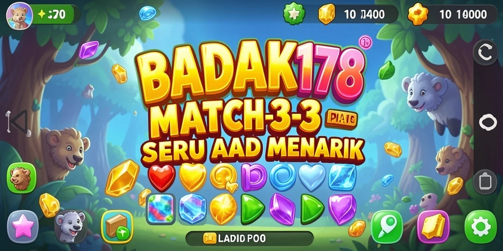 Tampilan gameplay BADAK178 yang seru dalam kategori Match-3.