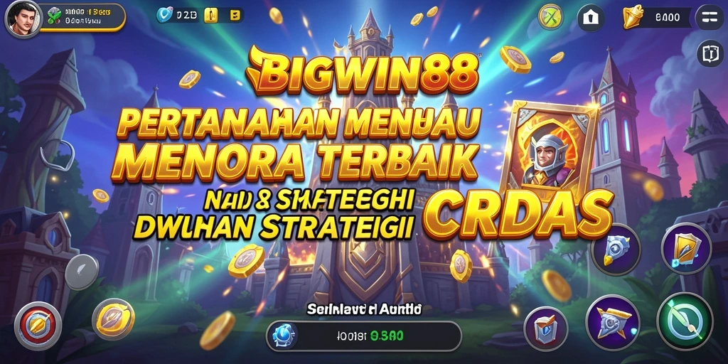 Tampilan gameplay BIGWIN88 menampilkan pertarungan menara yang strategis dengan musuh yang menyerang.