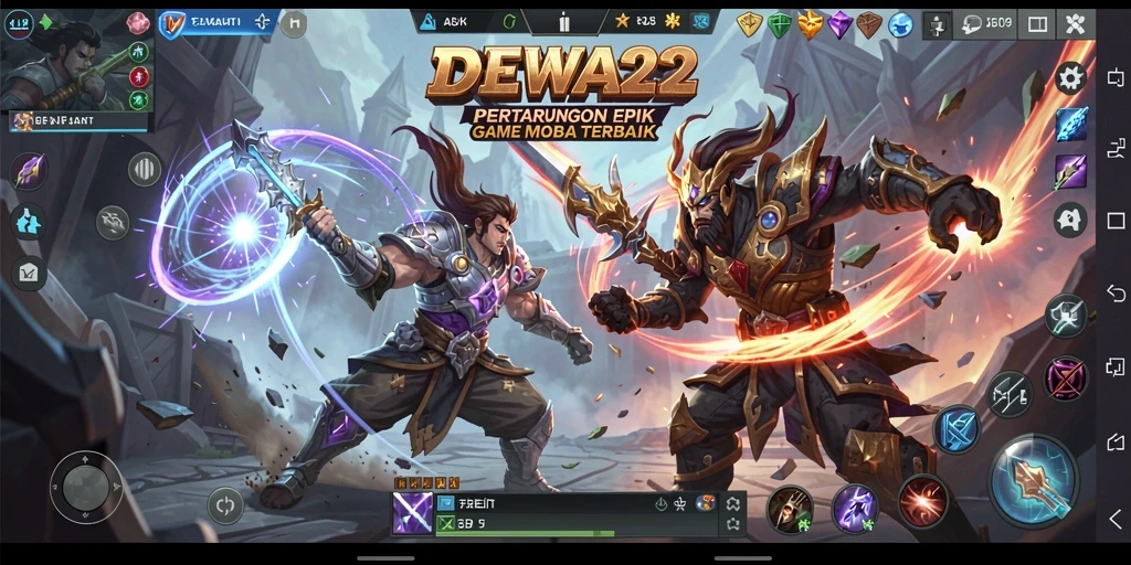 Gameplay DEWA22 yang mendebarkan dan seru dalam aksi MOBA.