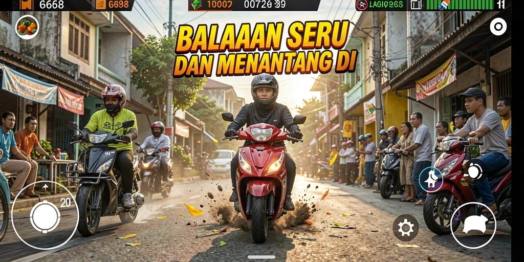 Tangkapan layar G668 menunjukkan aksi balapan yang seru.