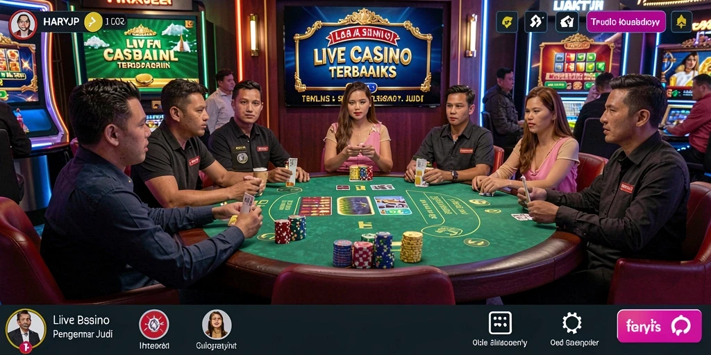 Tampilan utama HARAPJP dengan dealer langsung dan permainan yang menarik.
