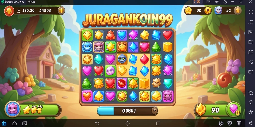 Tangkapan layar gameplay JURAGANKOIN99 yang penuh warna dan seru.