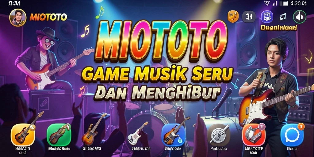 Screenshot MIOTOTO menunjukkan gameplay musik yang mengasyikkan dan interaktif.