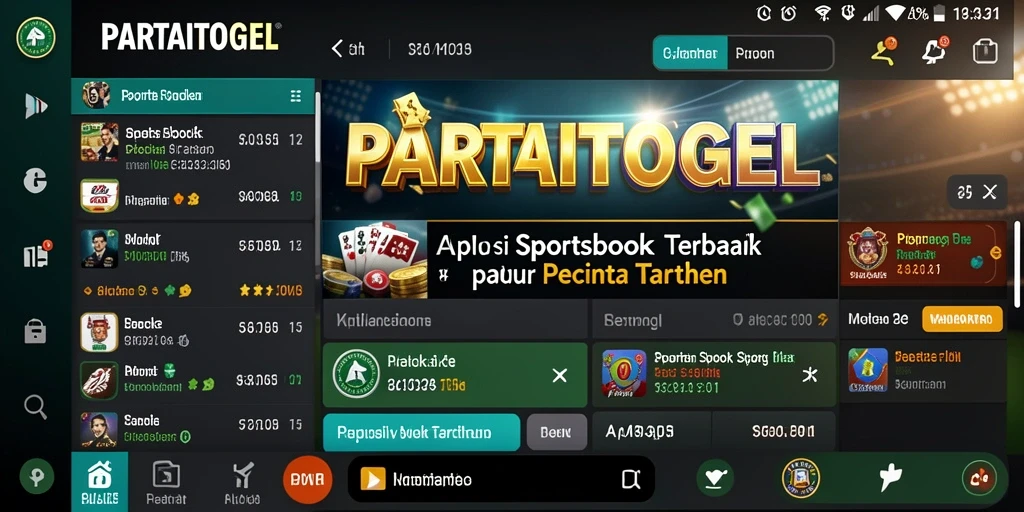 Tampilan utama PARTAITOGEL dengan berbagai pilihan taruhan olahraga.