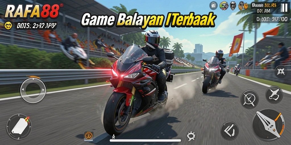 Tangkapan layar gameplay RAFA88 menampilkan aksi balapan yang mendebarkan.