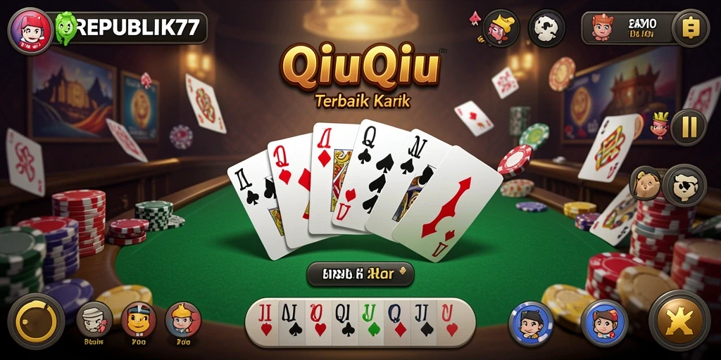 Tampilan gameplay seru REPUBLIK77 dalam QiuQiu.