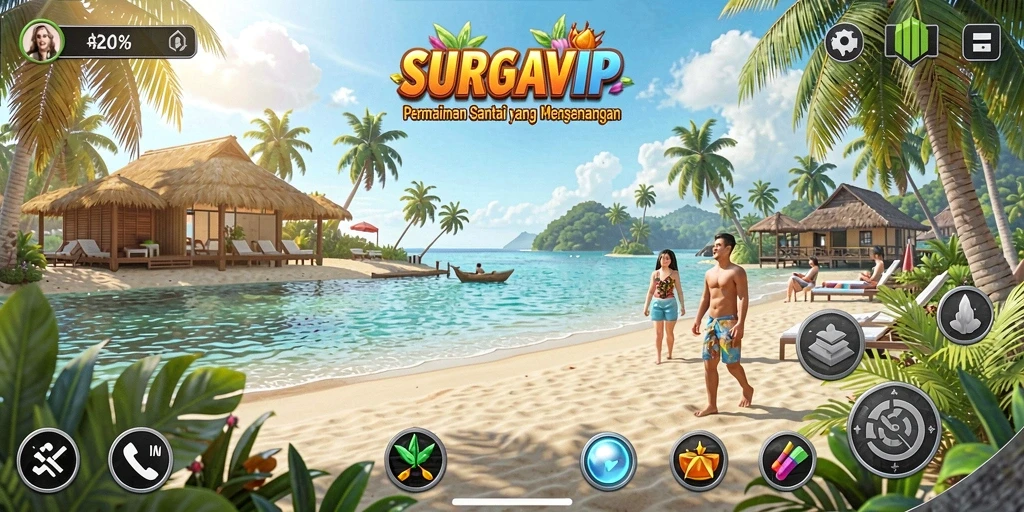 Tampilan menarik dari gameplay Casual SURGAVIP yang penuh warna.